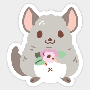 Chinchilla and Flowers Sticker